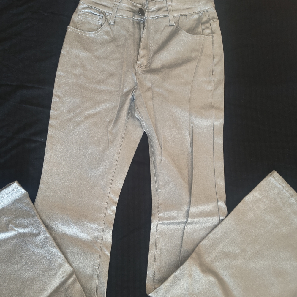 SHEIN Shimmering Silver Pants